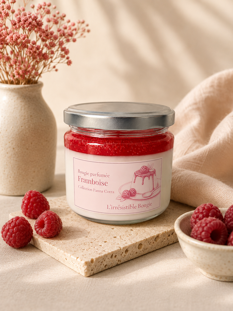 Bougie PannaCotta Framboise